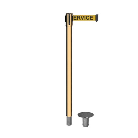 MONTOUR LINE Retractable Belt Removable Stanchion, 2ft Pol.Brass Post  9ft. Serv MX530R-PB-OUTOFYB-90